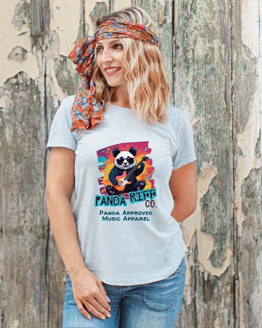 Panda Riff Co. Logo Women's Colorful Crewneck T-shirt