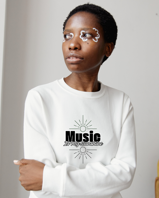 Panda Riff Co. Women's Crewneck Casual Music is My Sunshine Sweatshirt.